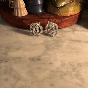 Elegant Holiday Clip Crystal Earrings